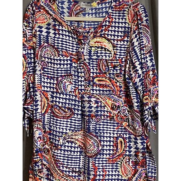 FIGUEROA & FLOWER WO SIZE MEDIUM MULTICOLOR PAISLEY‎ PRINT MIDI DRESS/ TUNIC - Picture 3 of 13
